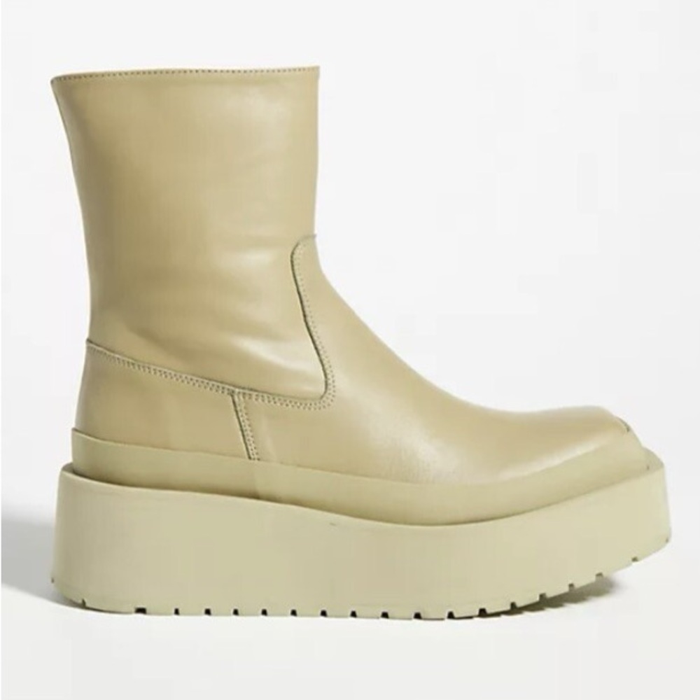 Free People Paloma Barcelo Elba Platform Boot Green Zipper